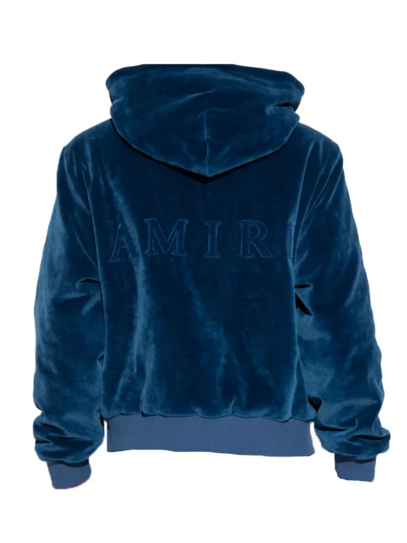 AMIRI MA VELOUR REVERSIBLE HOODIE BLUE