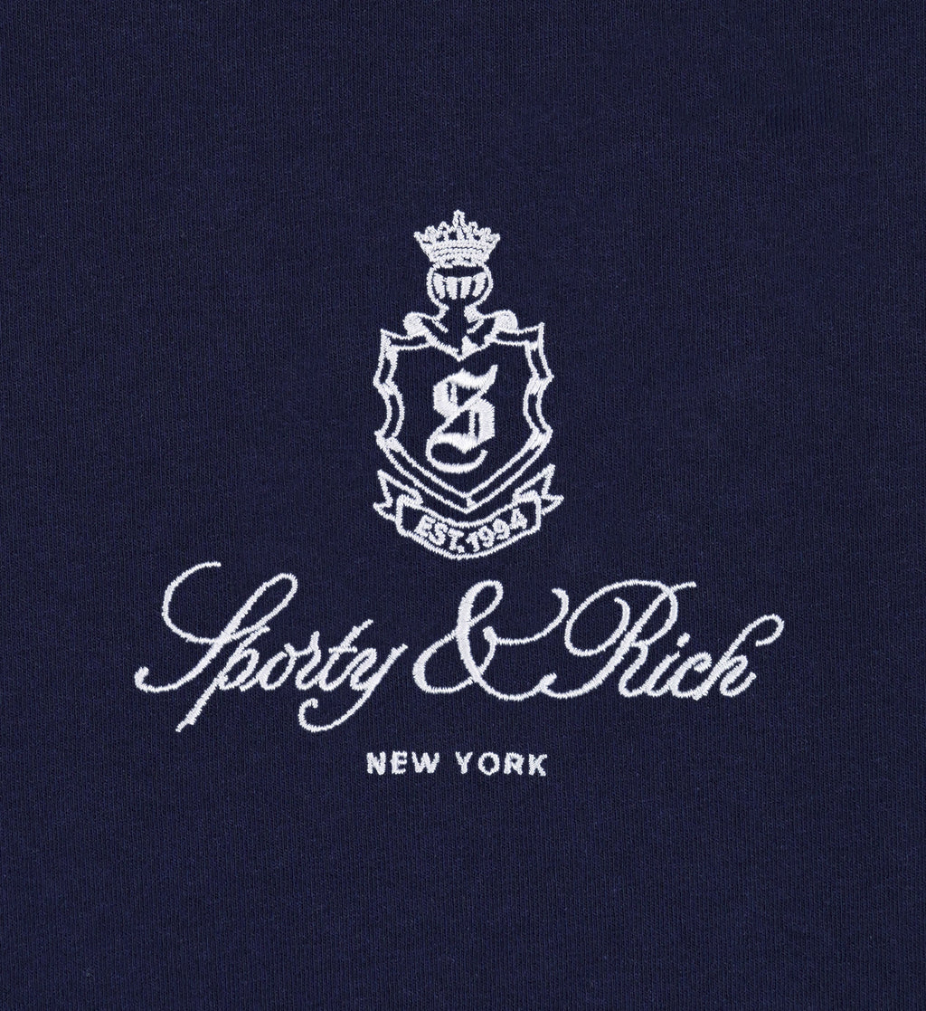 Vendome Embroidered Sweatpant - Navy/White