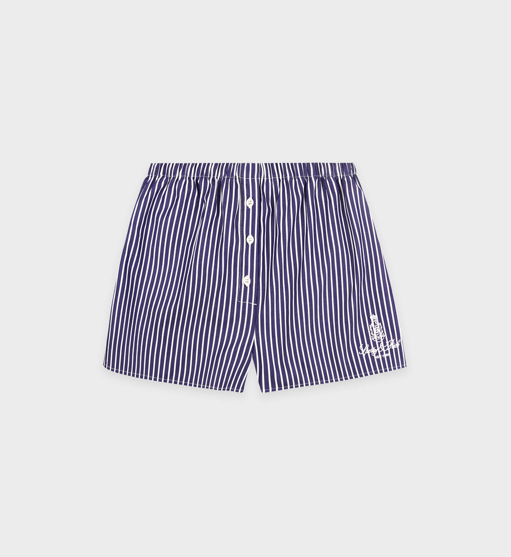 Vendome Mini Boxer Short - Blue Striped/White