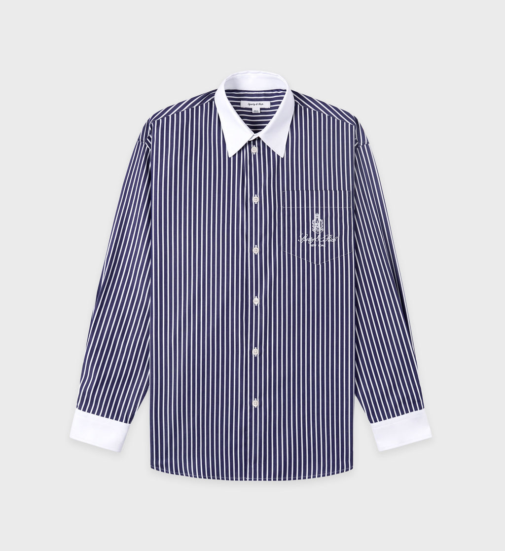 Vendome Oversized Shirt - Blue Striped/White