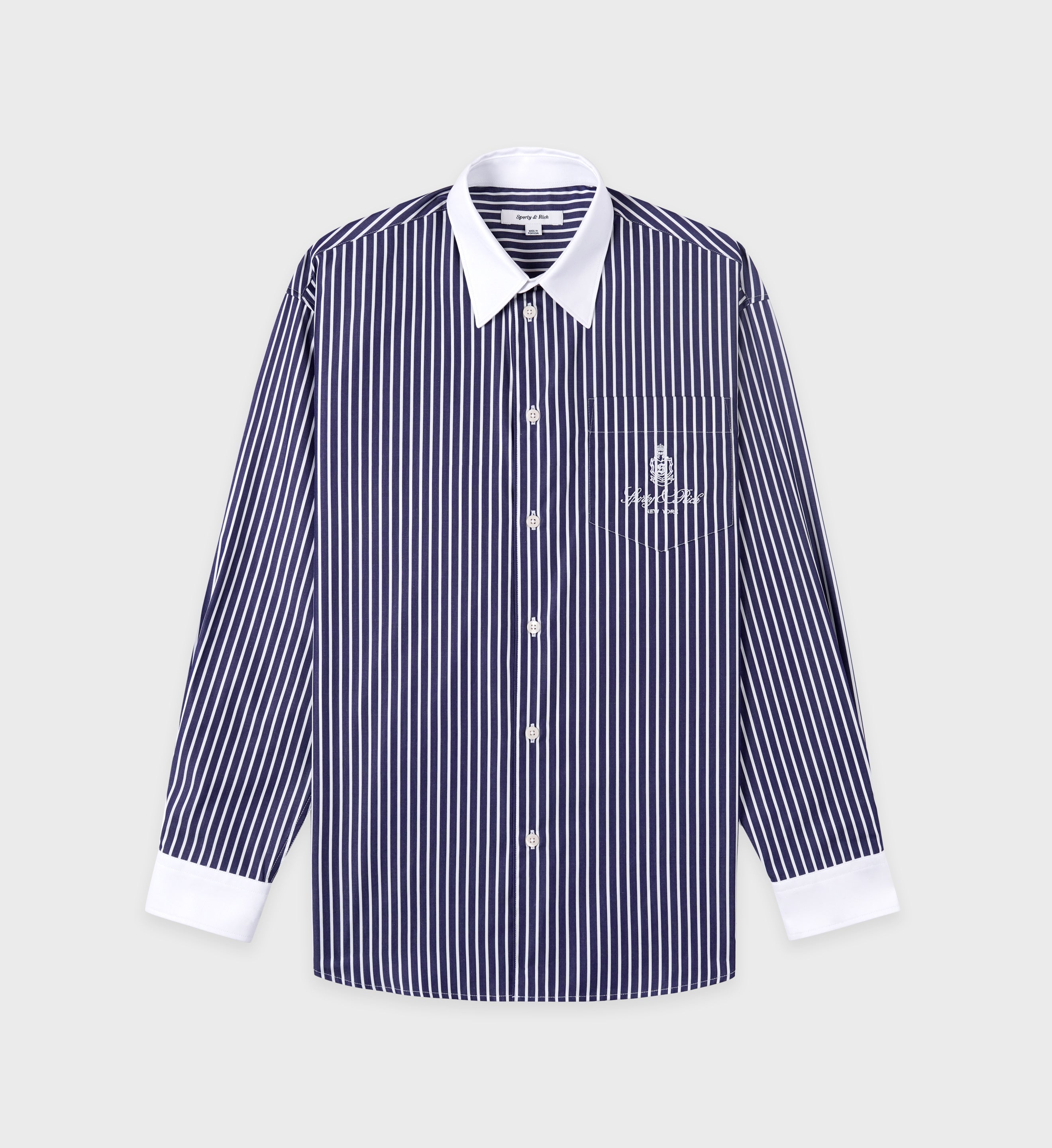 Vendome Oversized Shirt - Blue Striped/White
