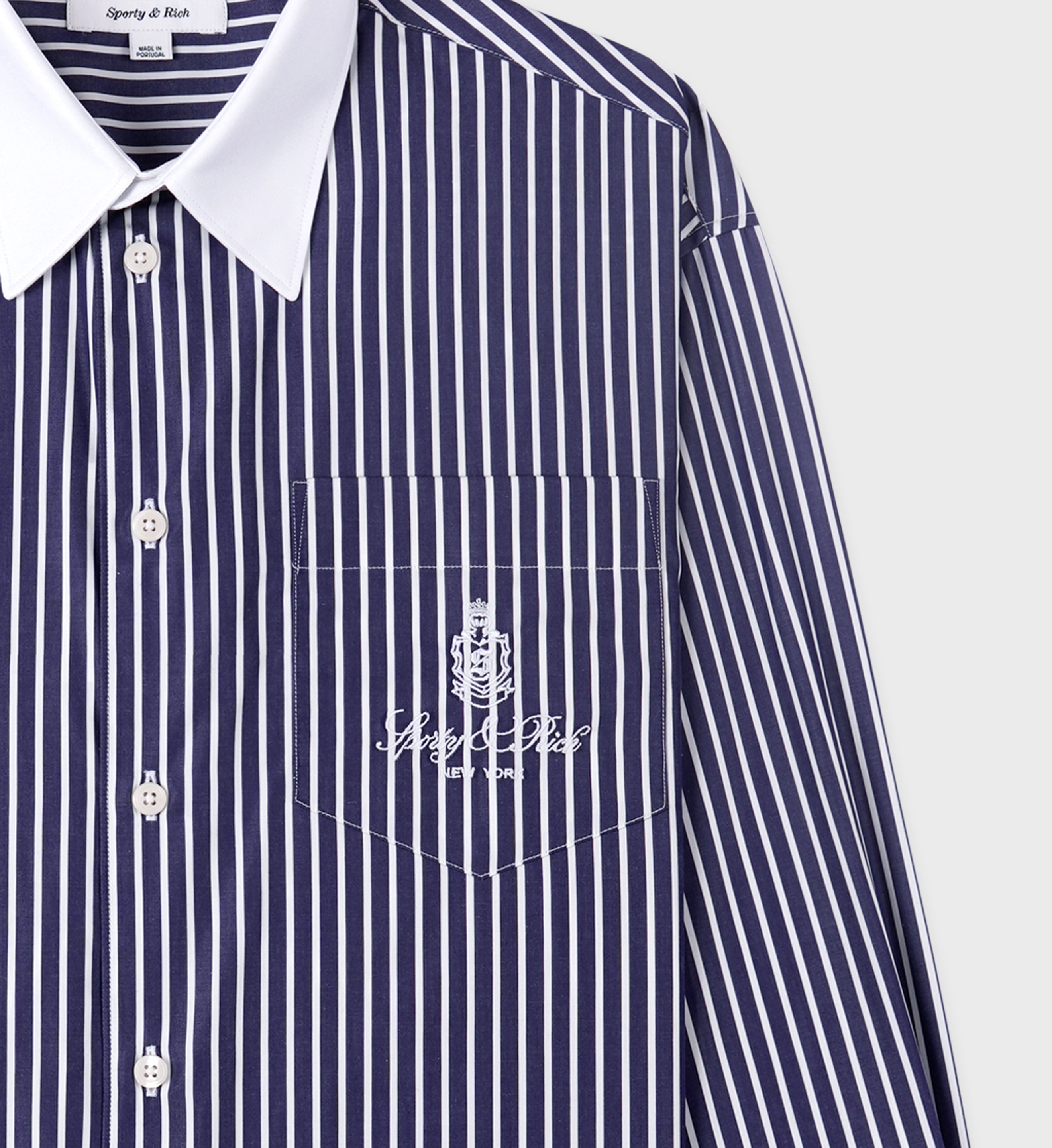 Vendome Oversized Shirt - Blue Striped/White