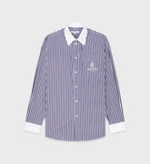 Vendome Oversized Shirt - Navy Stripe/White