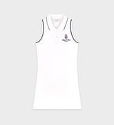 Vendome Pique Polo Dress - White/Navy