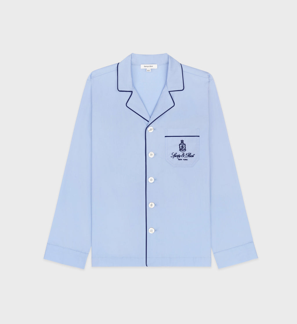 Vendome Pyjama Shirt - Ciel/Navy