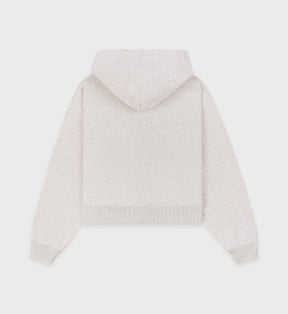 Vendome Resort Cropped Zip Hoodie - Heather Gray/Navy