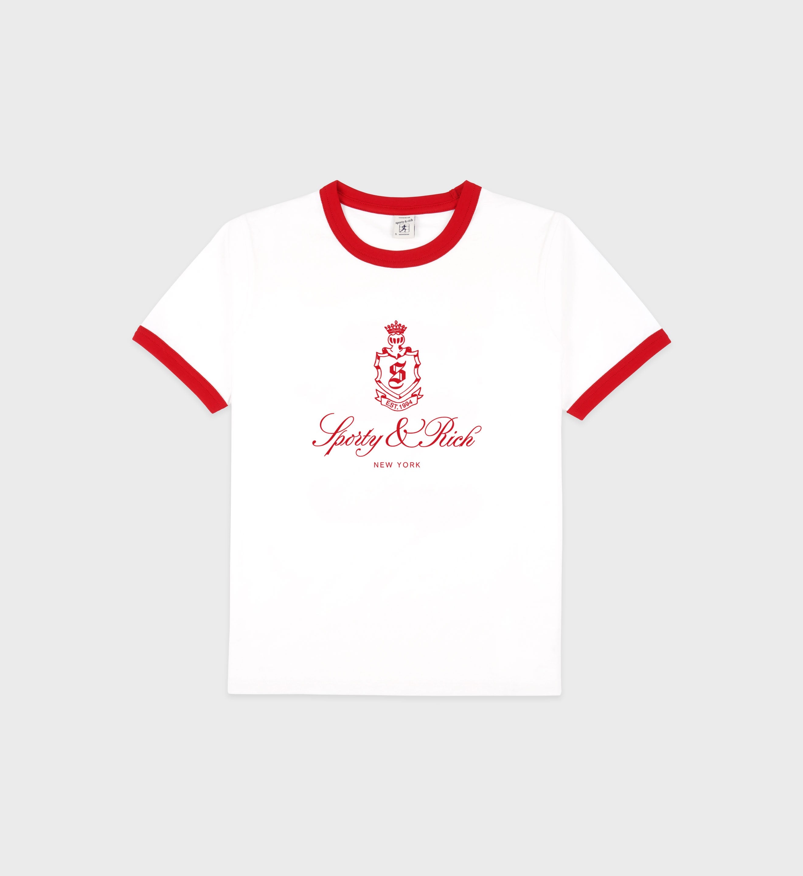 Vendome Ringer Tee - White/Fire red