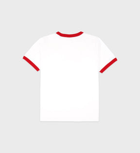 Vendome Ringer Tee - White/Fire red