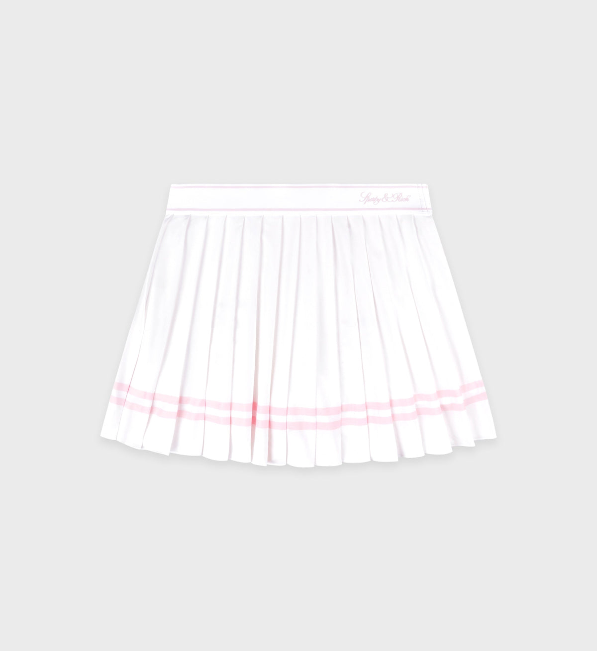 Vendome Script Pleated Skirt - White/Pink Dolphin