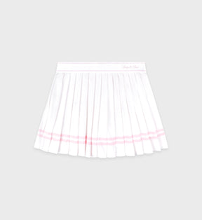 Vendome Script Pleated Skirt - White/Pink Dolphin