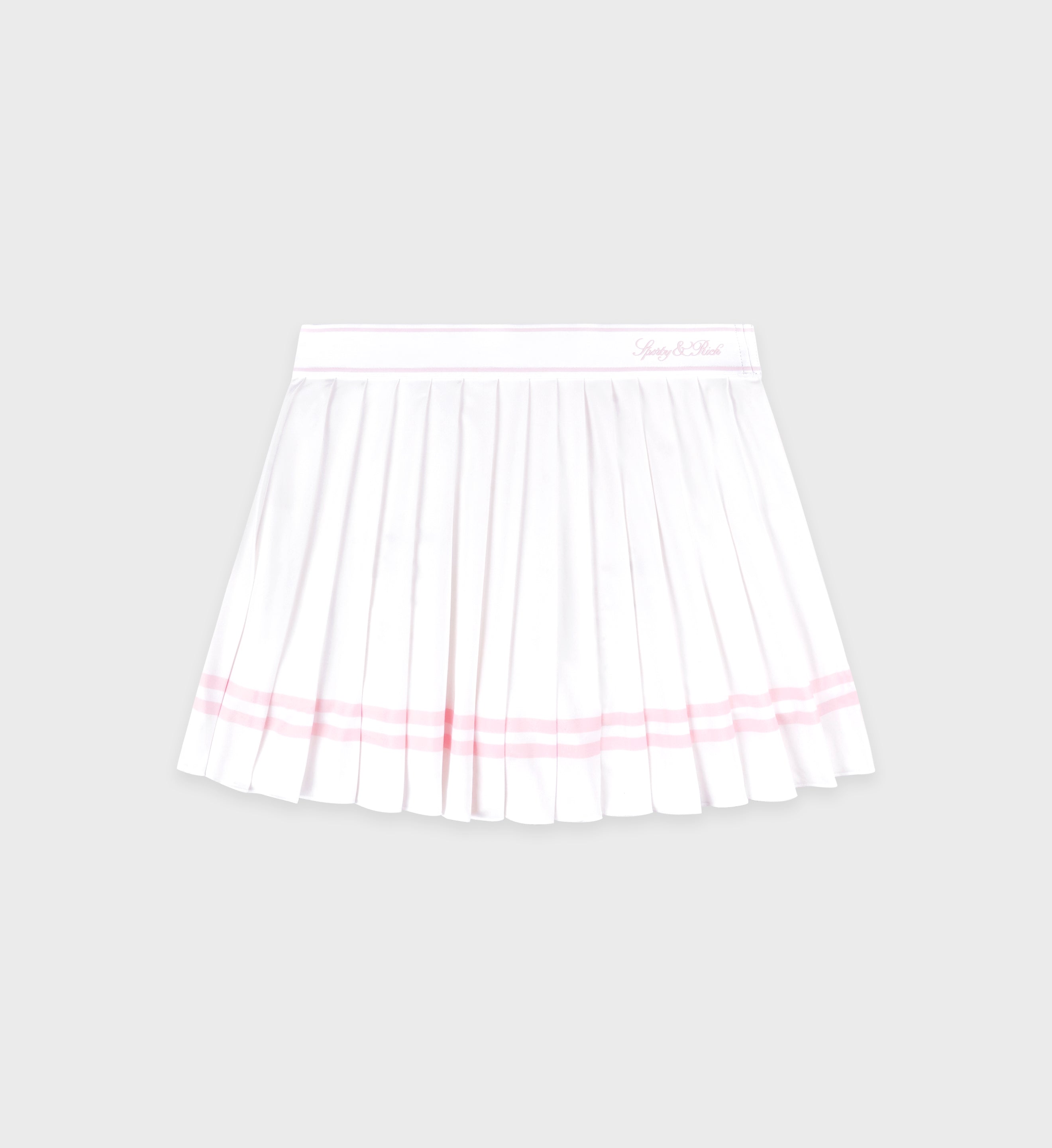 Vendome Script Pleated Skirt - White/Pink Dolphin