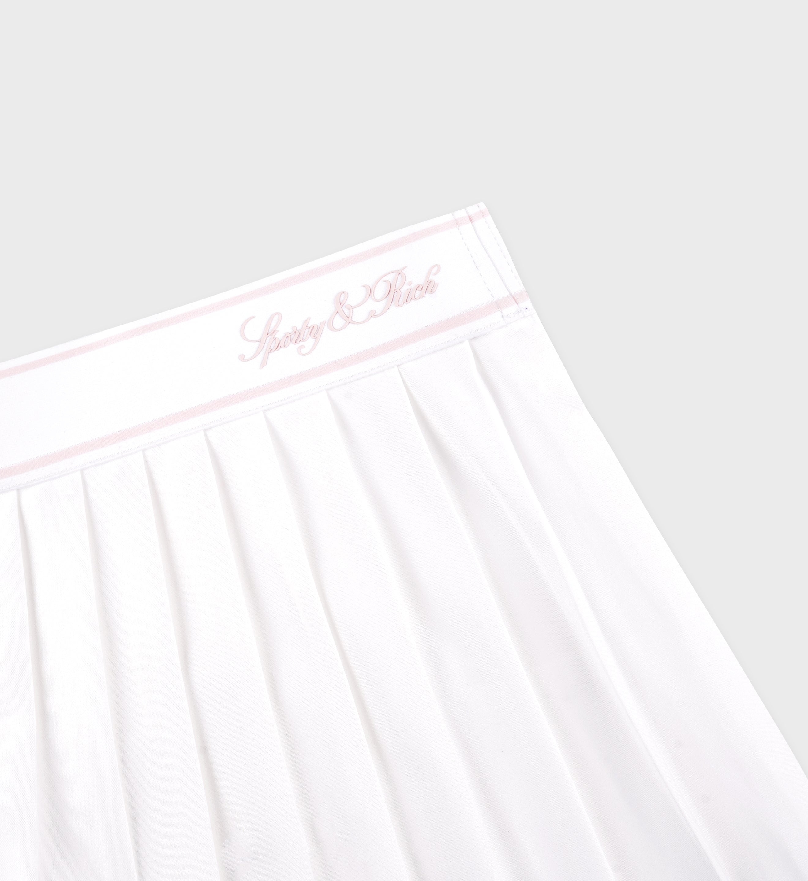 Vendome Script Pleated Skirt - White/Pink Dolphin