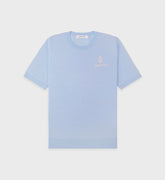 Vendome SS Merino Sweater - Ciel/White