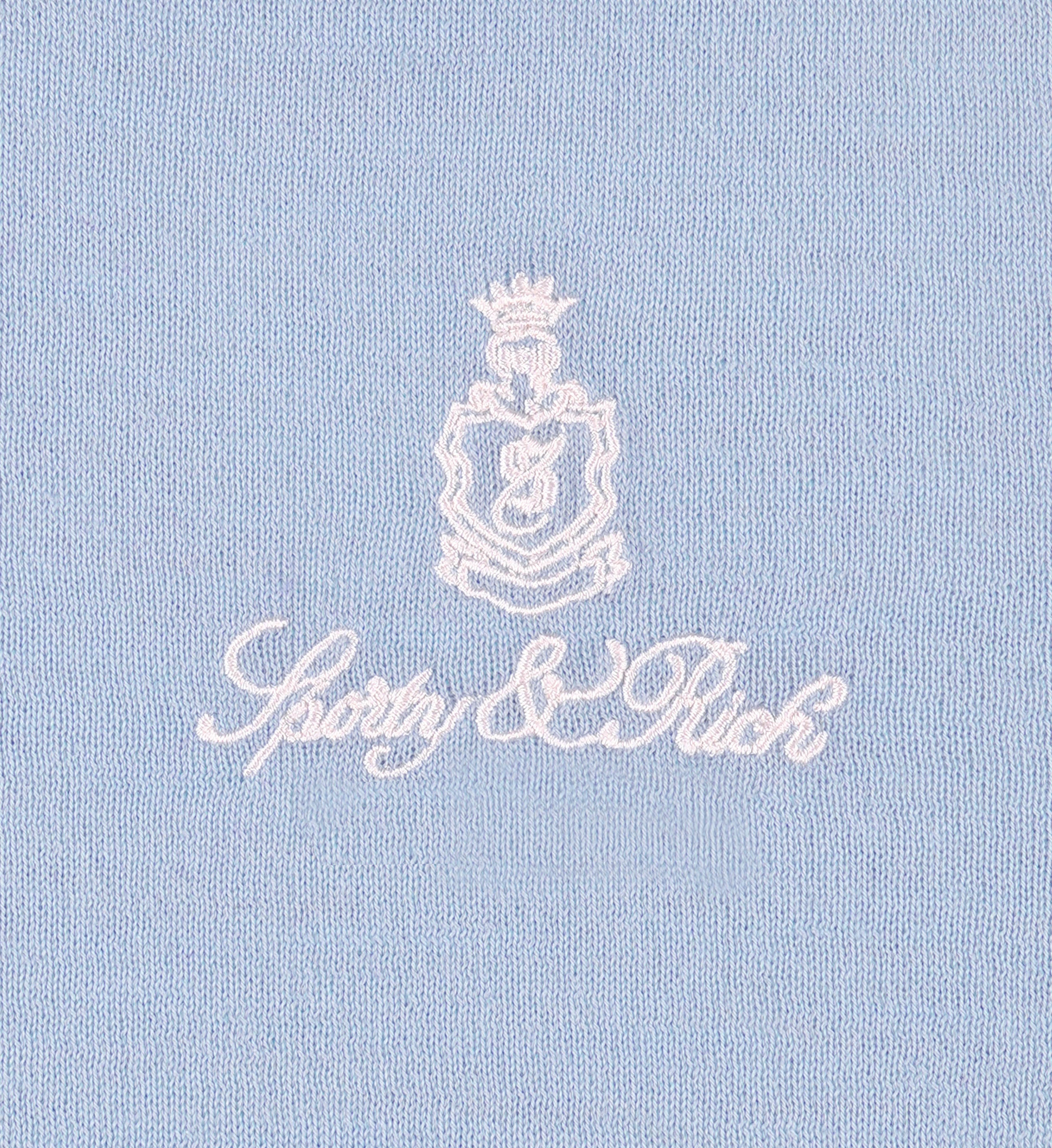 Vendome SS Merino Sweater - Ciel/White