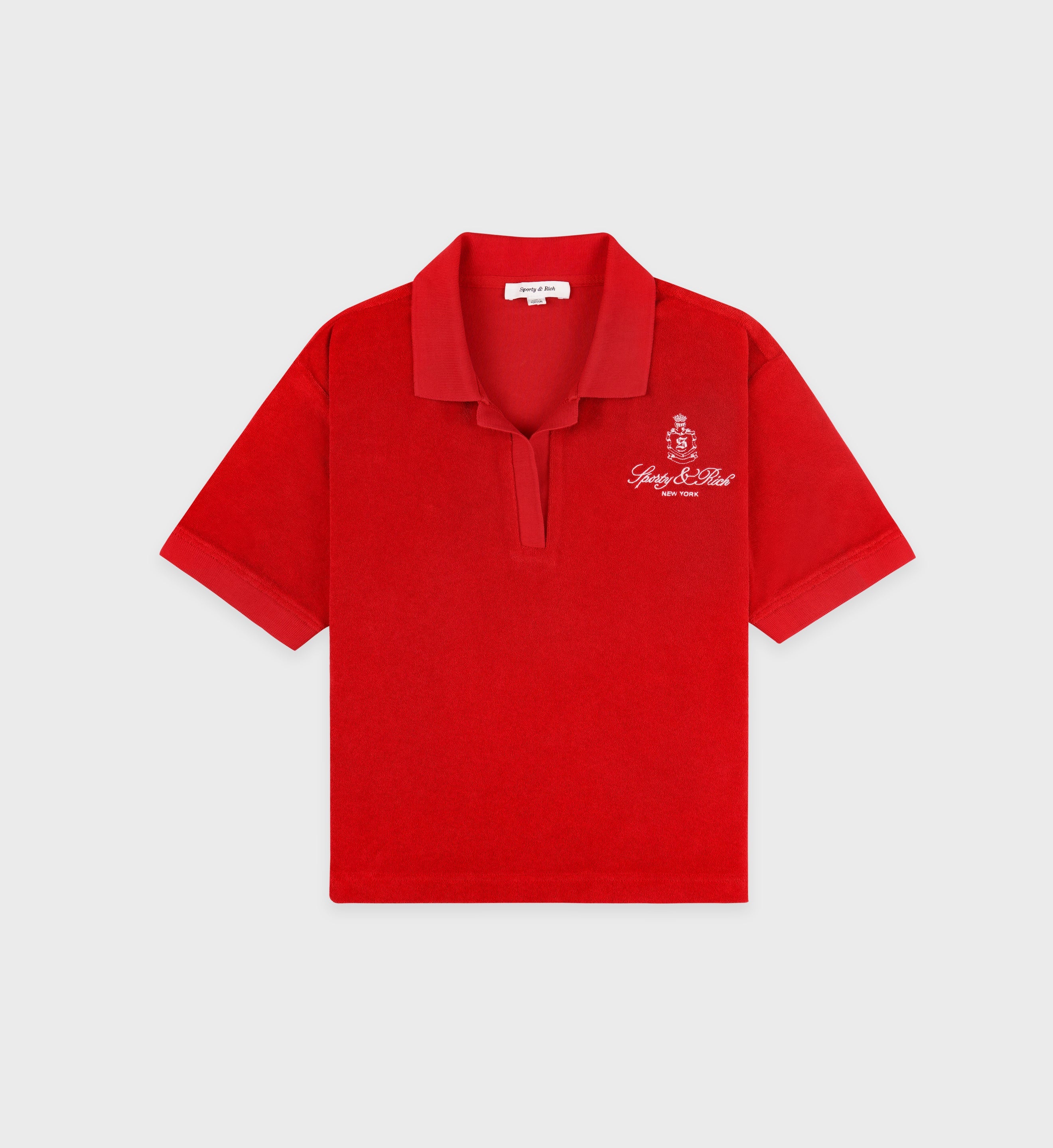 Vendome Terry Polo - Fire Red/White