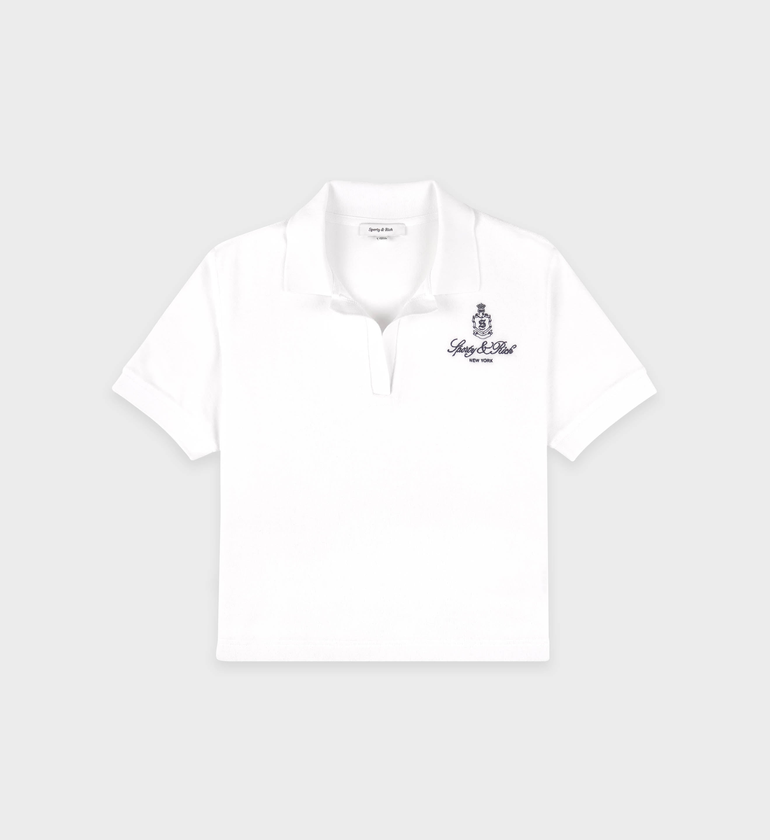 Vendome Terry Polo - White/Navy