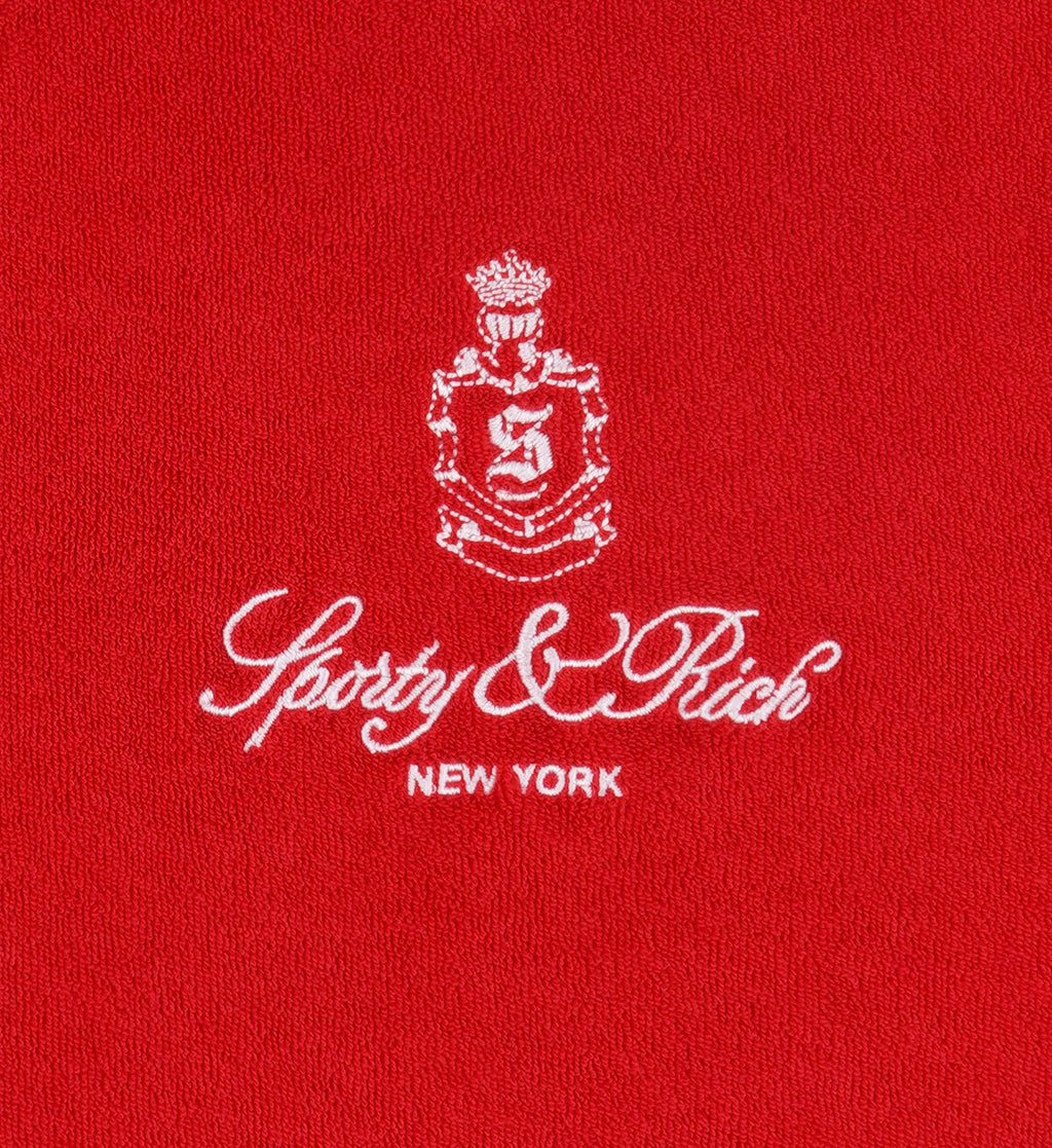 Vendome Terry Short - Fire red/White