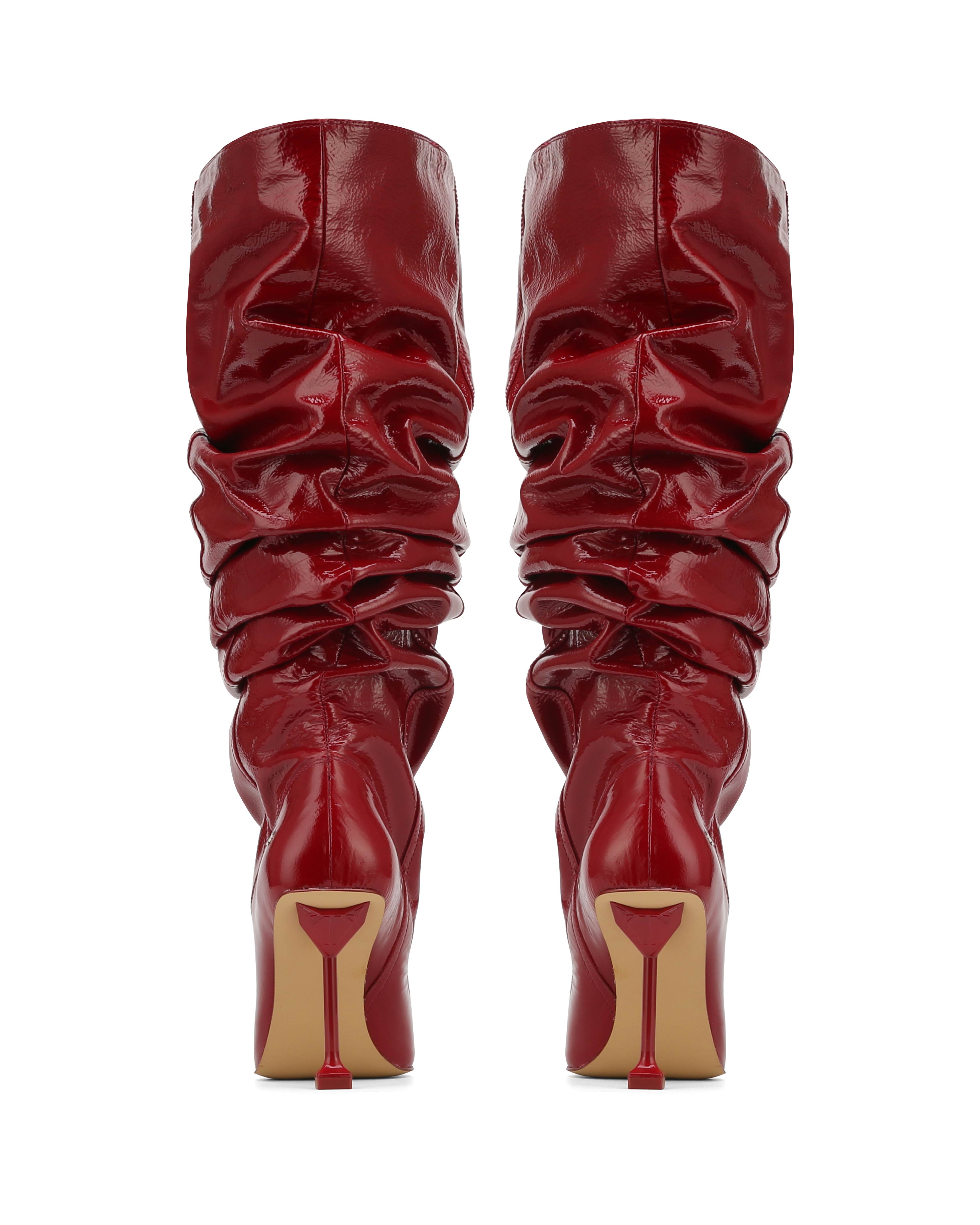 Vern Red Crinkle Patent Leather