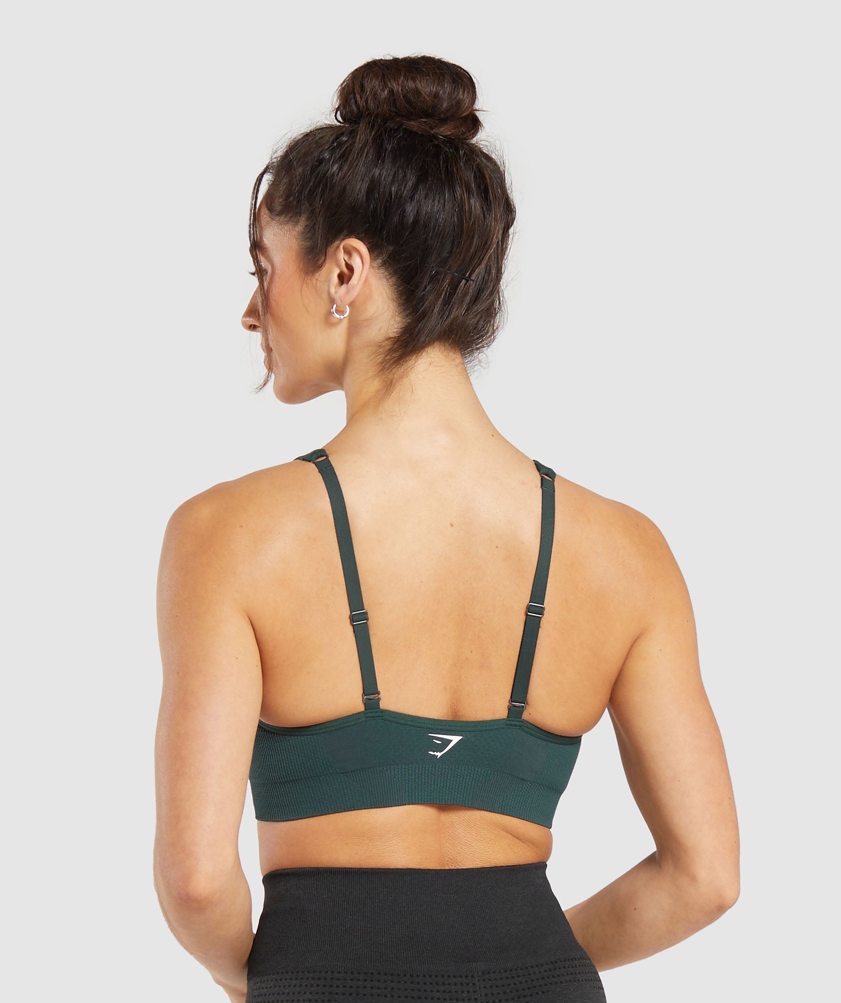 Gymshark Vital V Neck Sports Bra - Woodland Green Marl