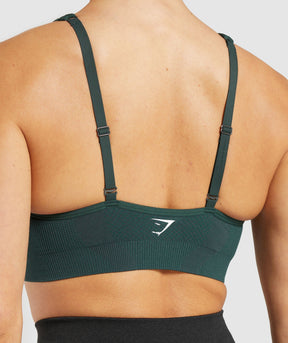 Gymshark Vital V Neck Sports Bra - Woodland Green Marl