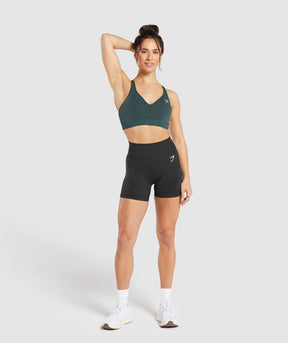 Gymshark Vital V Neck Sports Bra - Woodland Green Marl