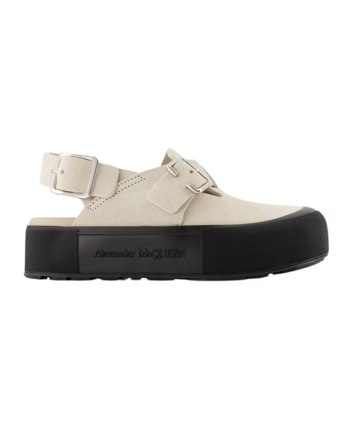 Multicolored Oversize Flat Leather Shoes