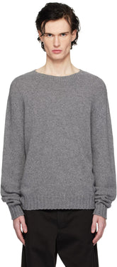 Gray Curved Logo Sweater
