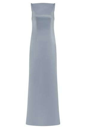 Violet Sleeveless Satin Maxi Dress - Frosted Blue