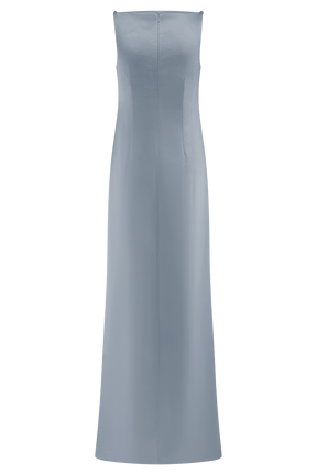 Violet Sleeveless Satin Maxi Dress - Frosted Blue