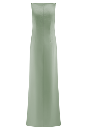 Violet Sleeveless Satin Maxi Dress - Sage