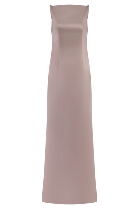 Violet Sleeveless Satin Maxi Dress - Soft Pink