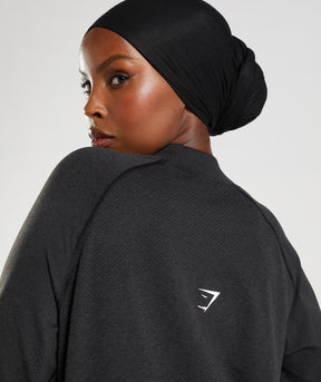 Gymshark Vital Long Line Top - Black Marl