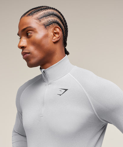 Gymshark Vital 1/4 Zip - Light Grey/Smokey Grey