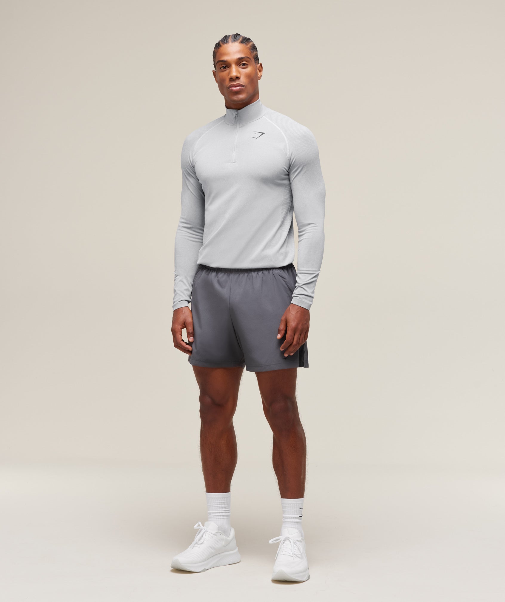 Gymshark Vital 1/4 Zip - Light Grey/Smokey Grey