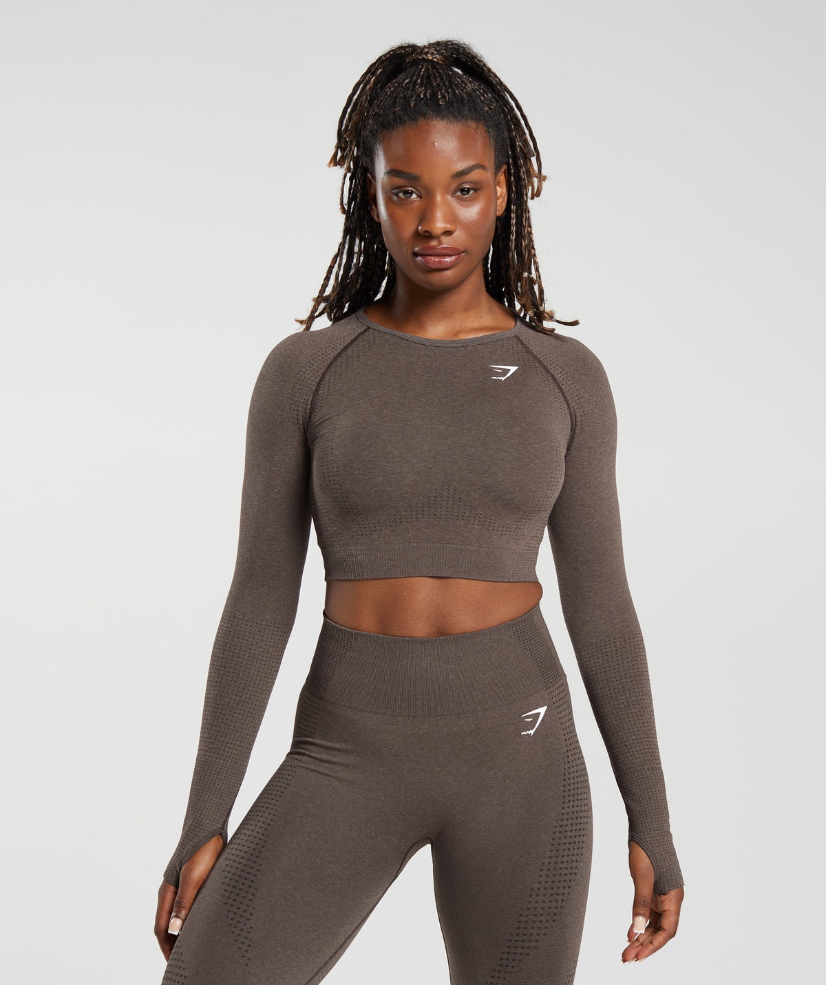 Gymshark Vital Crop Top - Brown Marl