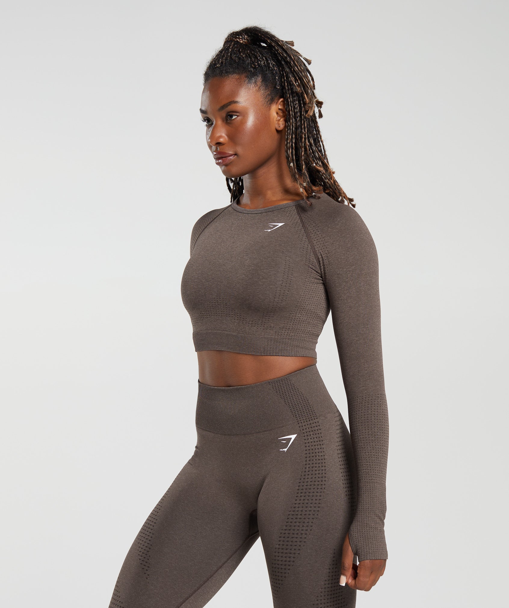 Gymshark Vital Crop Top - Brown Marl