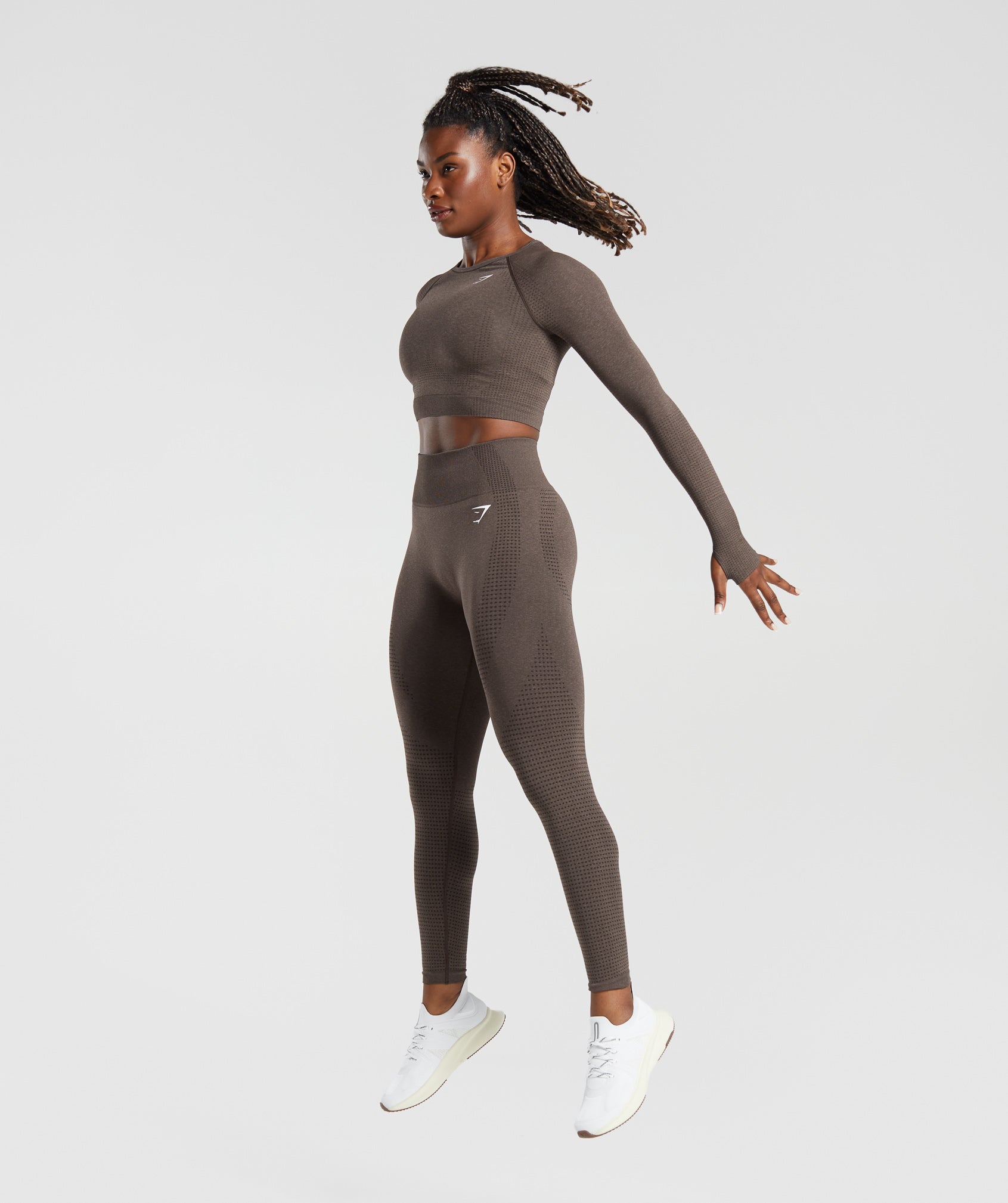 Gymshark Vital Crop Top - Brown Marl