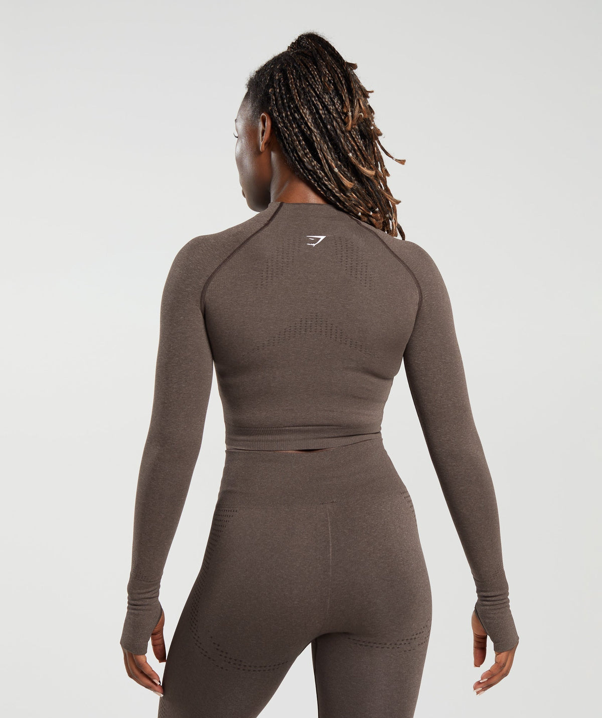 Gymshark Vital Midi Zip Up Jacket - Brown Marl