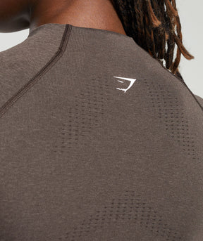 Gymshark Vital Midi Zip Up Jacket - Brown Marl