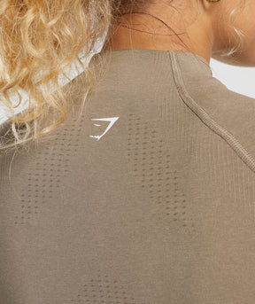 Gymshark Vital Midi Zip Up Jacket - Vanilla Brown Marl