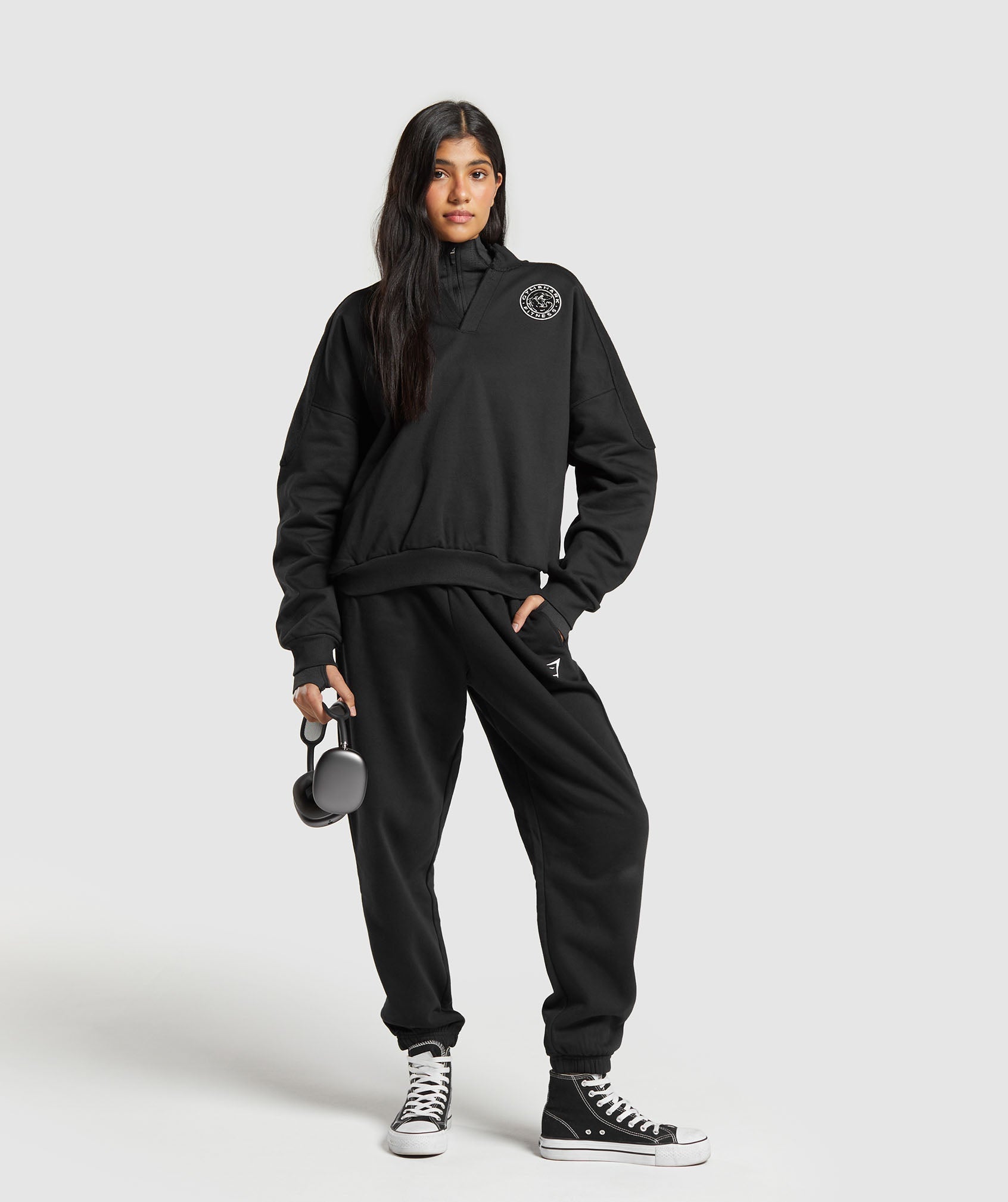 Gymshark Vital Midi Zip Up Jacket - Black Marl
