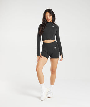 Gymshark Vital Midi Zip Up Jacket - Black Marl