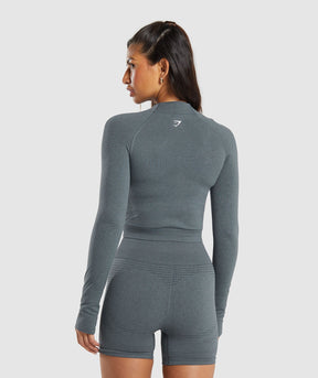Gymshark Vital Midi Zip Up Jacket - Strong Grey Marl
