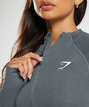 Gymshark Vital Midi Zip Up Jacket - Strong Grey Marl