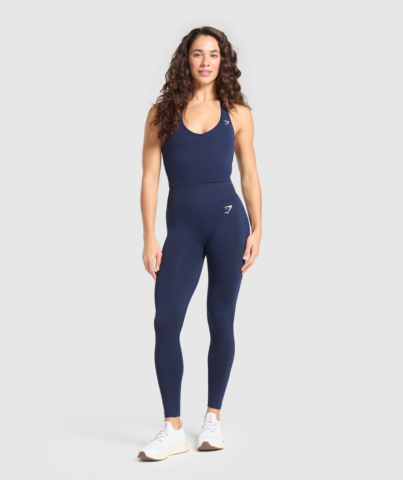 Gymshark Vital Halter Neck Tank With Shelf - Heavy Blue Marl