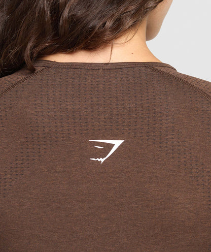 Gymshark Vital Long Sleeve Cut Out Top - Espresso Marl