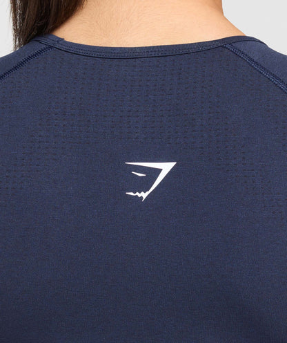 Gymshark Vital Scoop Neck Top - Heavy Blue/Marl