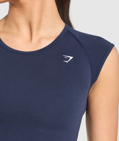 Gymshark Vital Scoop Neck Top - Heavy Blue/Marl