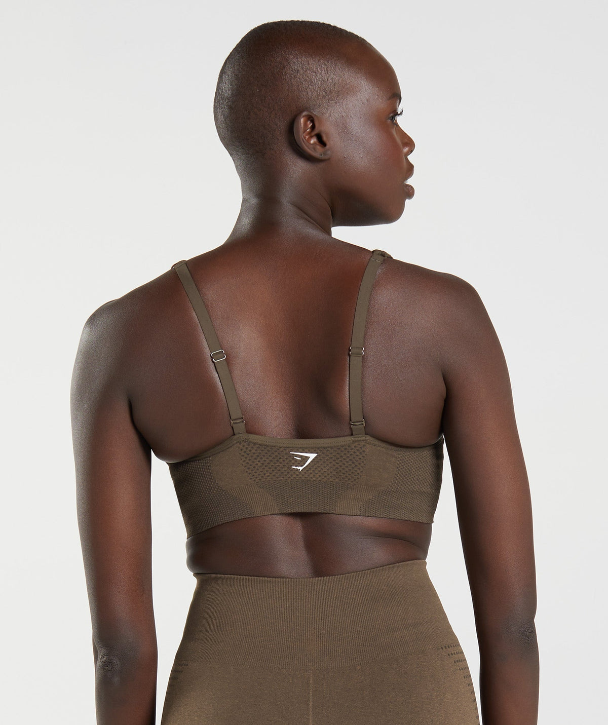Gymshark Vital V Neck Sports Bra - Espresso Marl