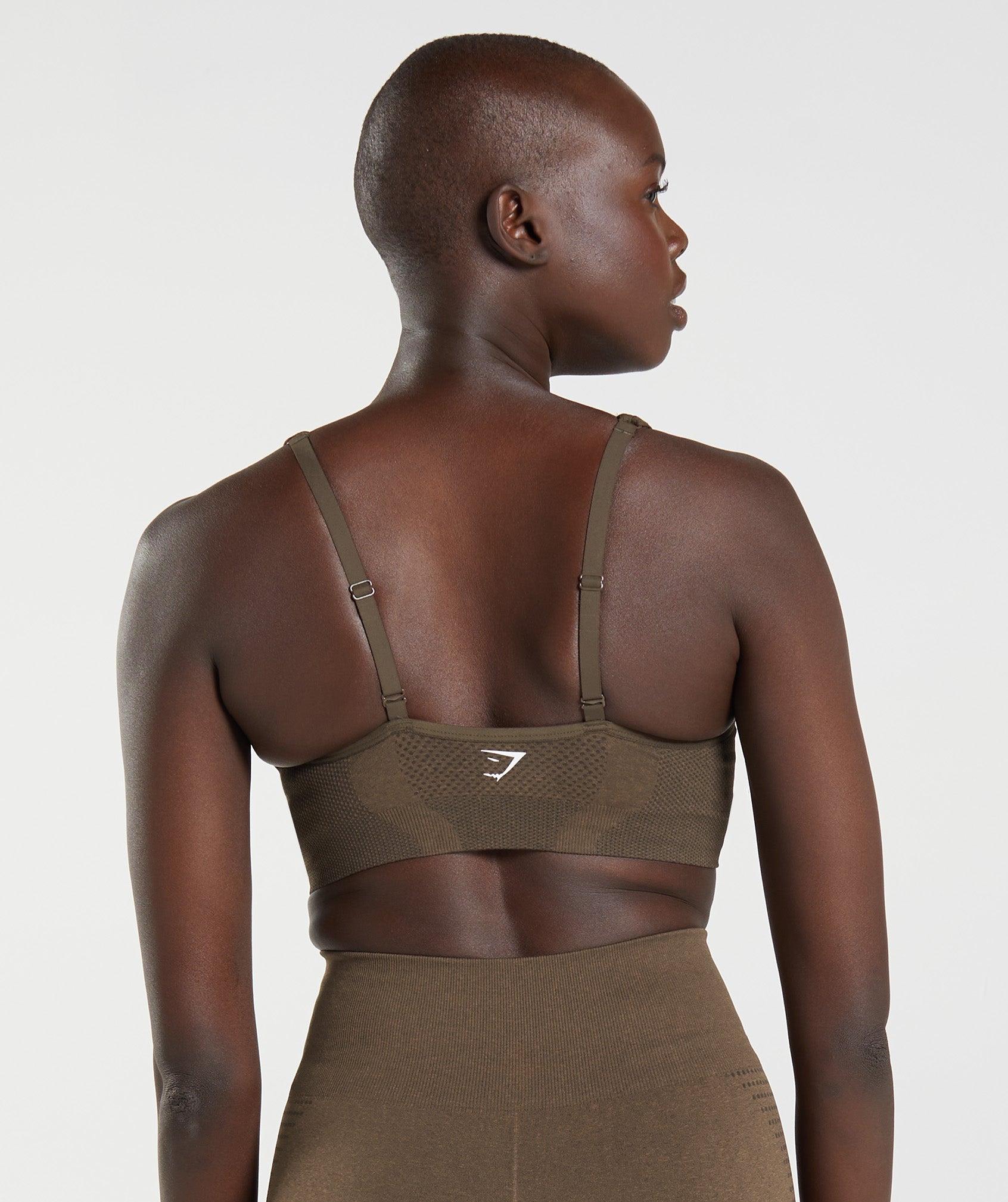 Gymshark Vital V Neck Sports Bra - Espresso Marl